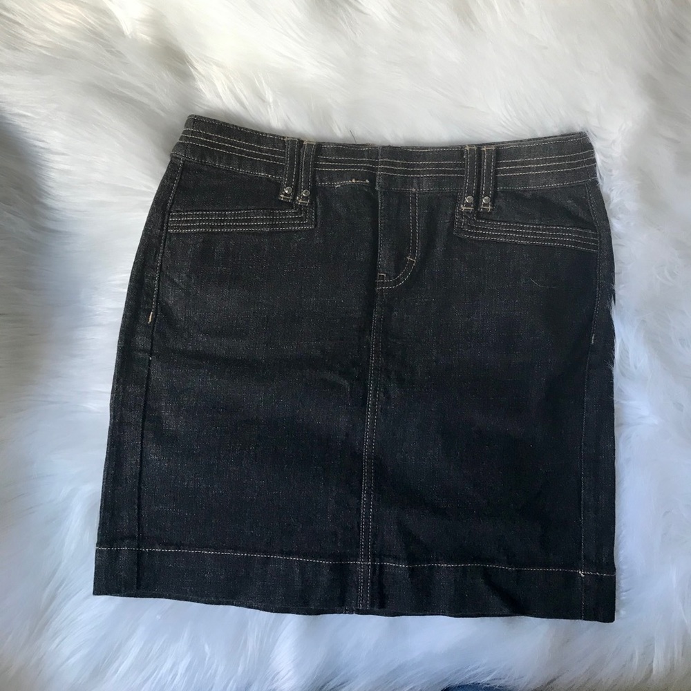White House Black market Black Jean Skirt